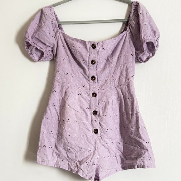 Urban Outfitters XS Purple Romper Short Sleeve - Picture 1 of 4